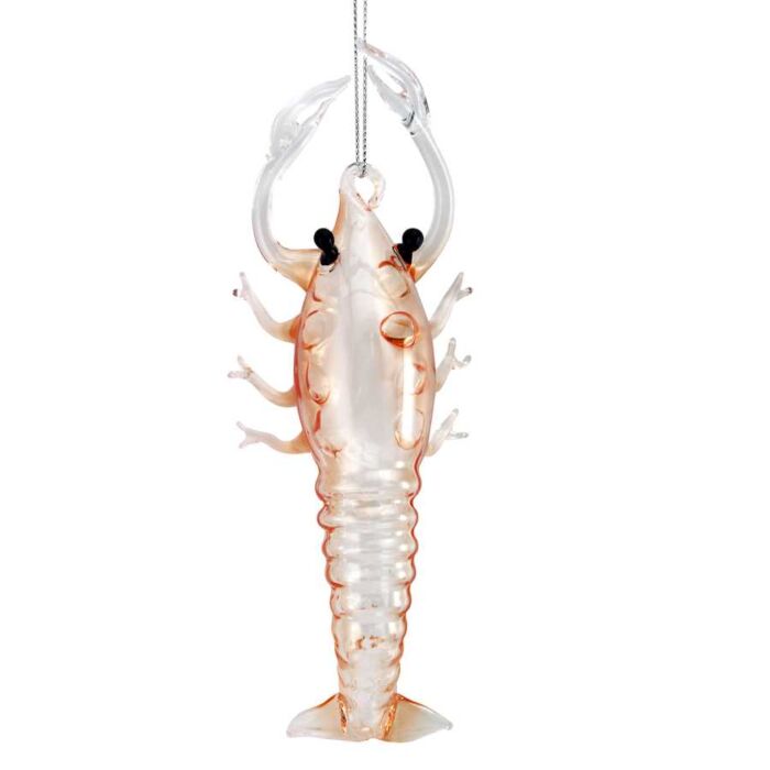Gisela Graham Clear/Orange Glass Lobster Decoration-2